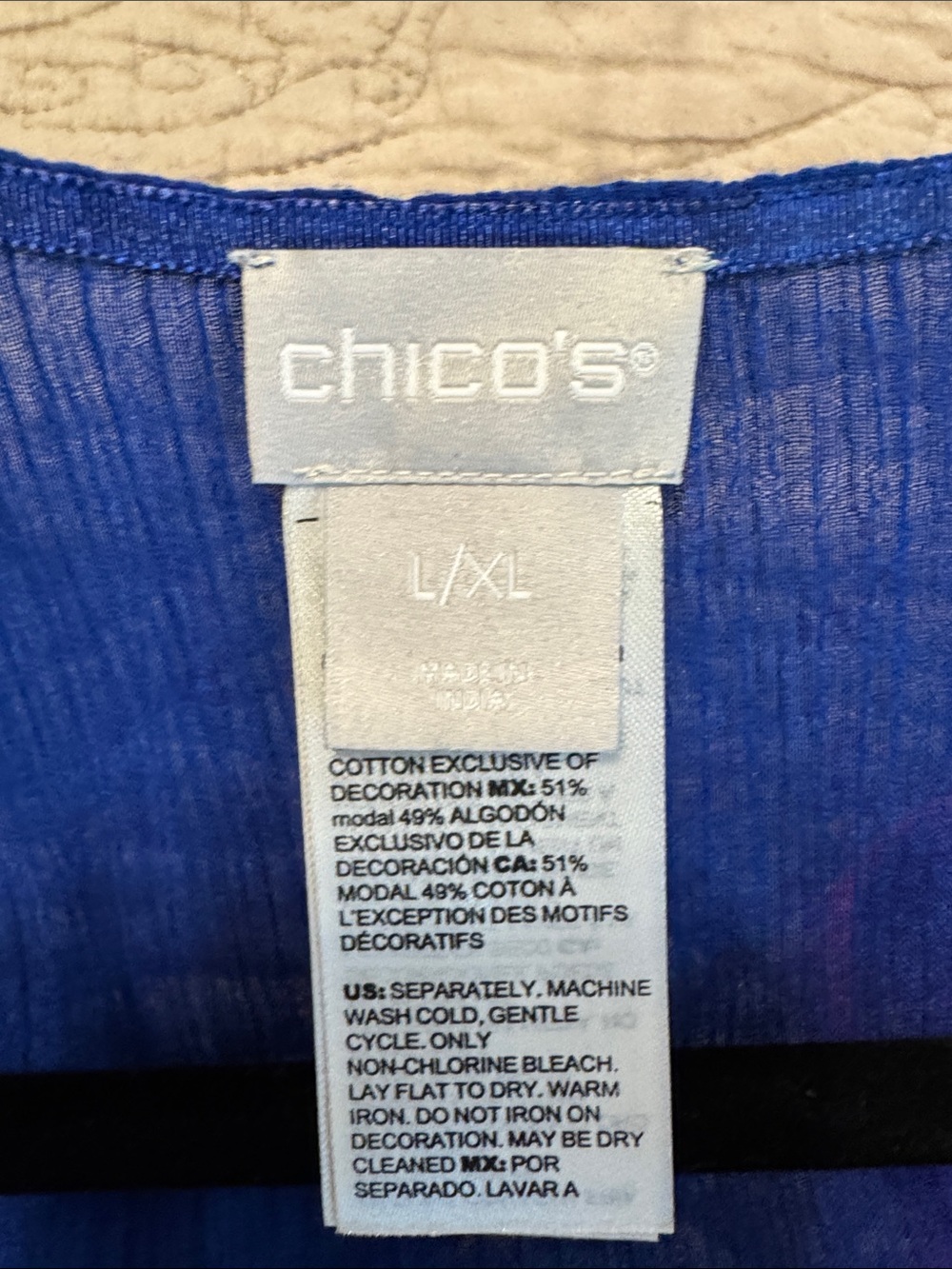 Chicos Blue Turquoise Ombre Sheer Kimono Cover Up Vacation Beach Glamour Top - Picture 2 of 9